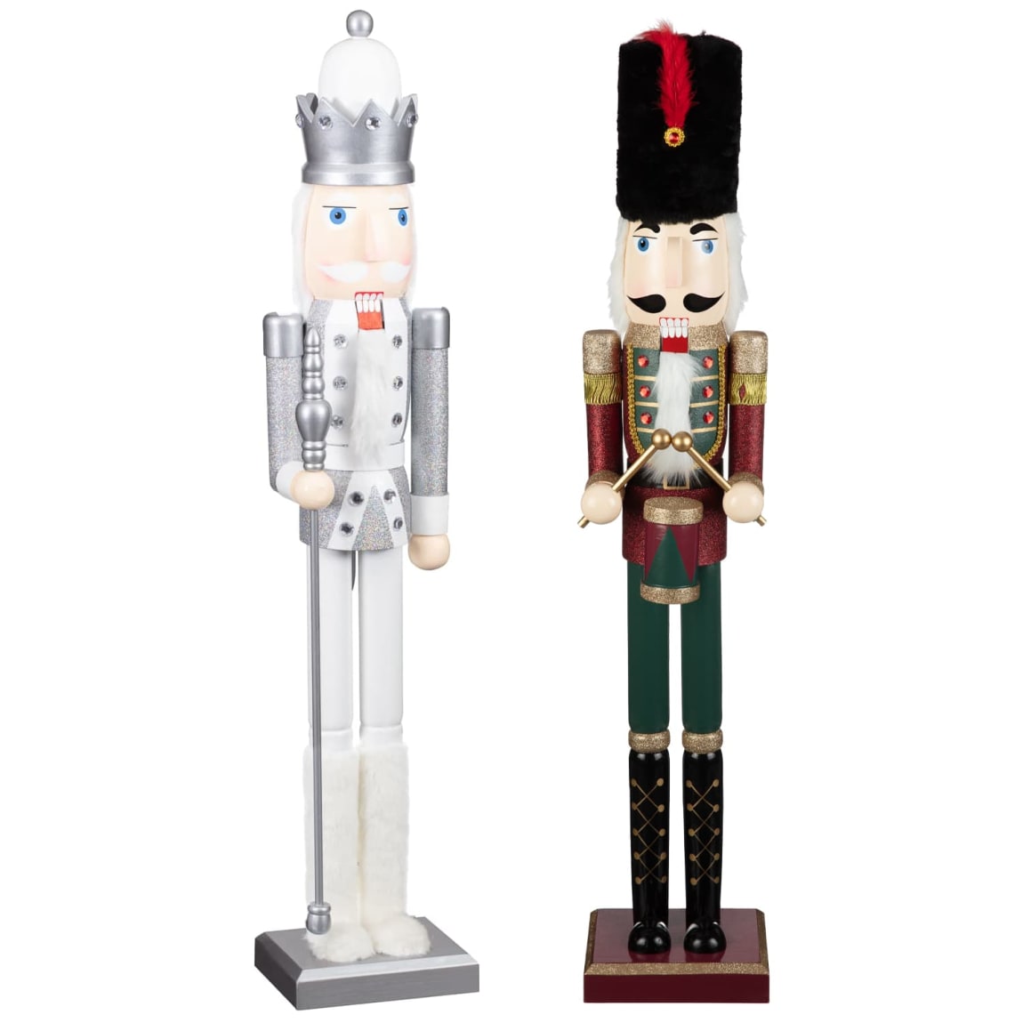 Christmas Nutcracker 91cm - White & Silver