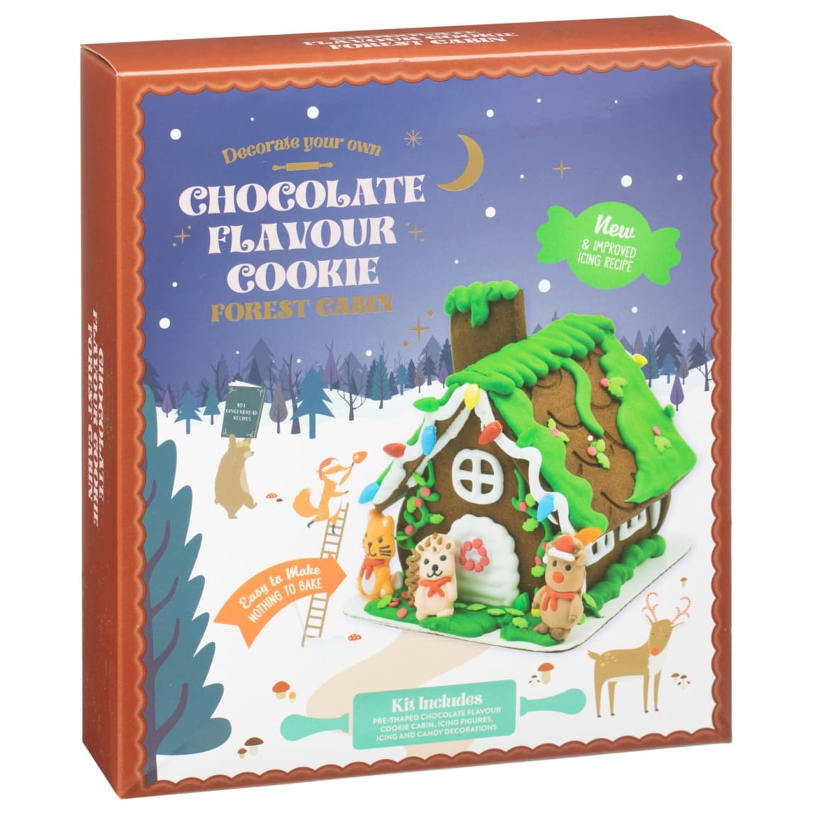 Decorate Your Own Chocolate Flavour Cookie Forest Cabin 347g