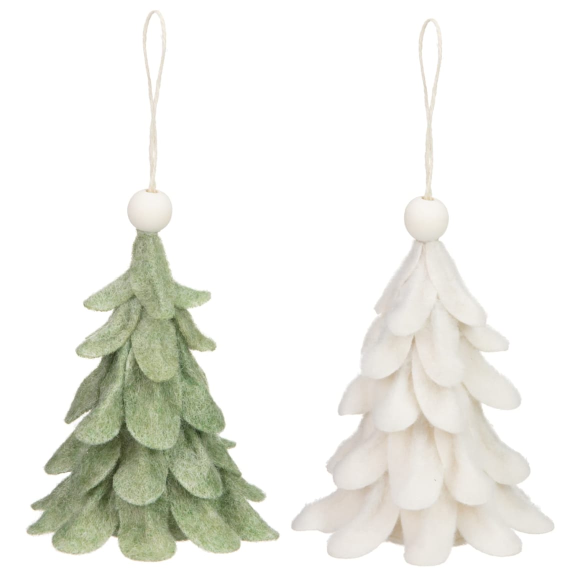 Peaceful Light Felt Tree Decoration - Green