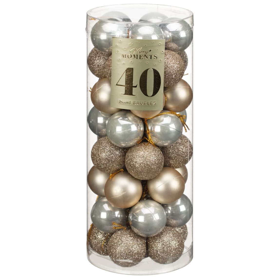 Merry Moments Mini Baubles 40pk - Champagne