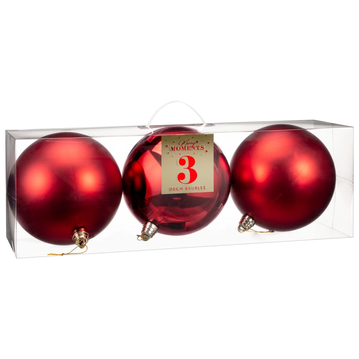 Merry Moments Baubles 3pk - Red