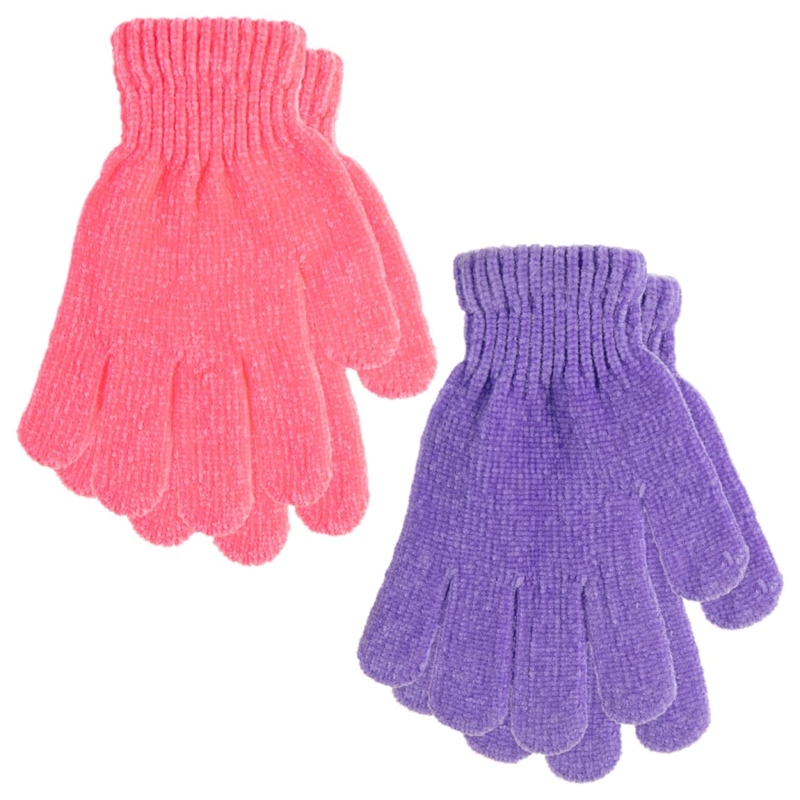 Kids Chenille Gloves 2pk - Pink & Lilac