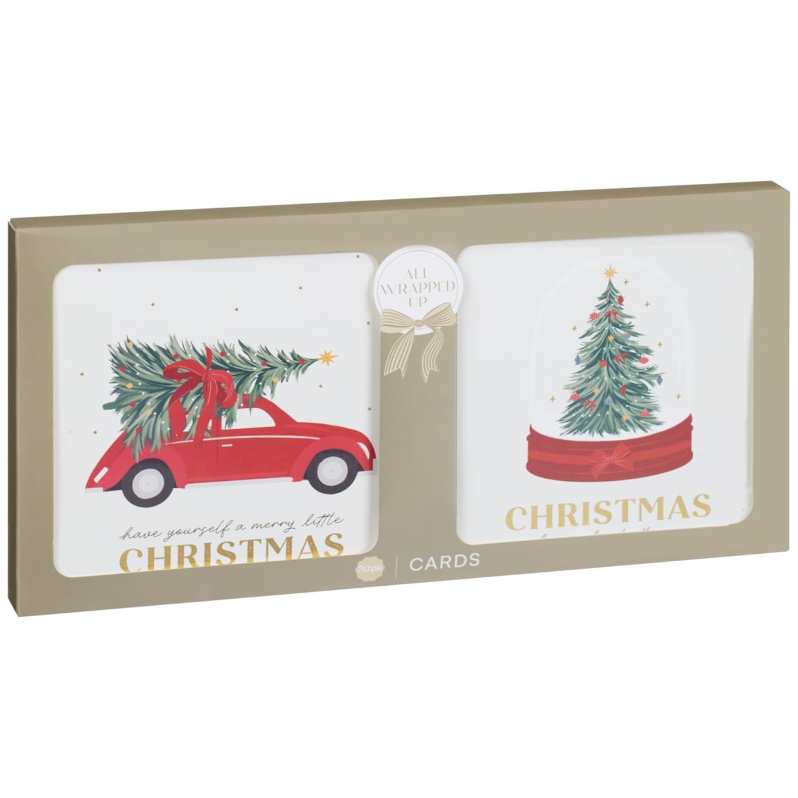 Foil Christmas Cards 20pk - Merry Little Christmas