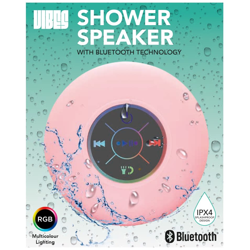 Vibes Bluetooth Shower Speaker - Pink