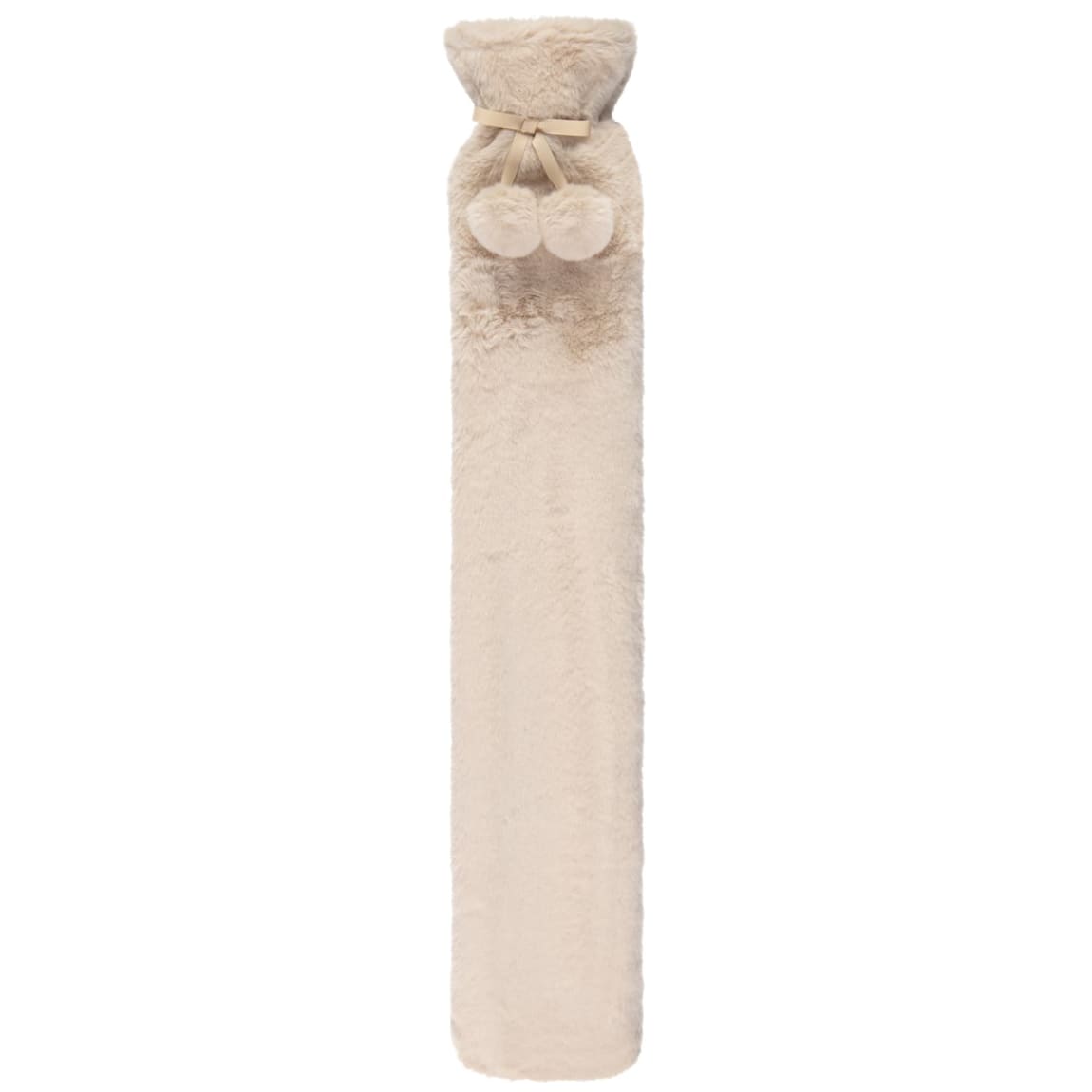 Long Fur Hot Water Bottle - Cream