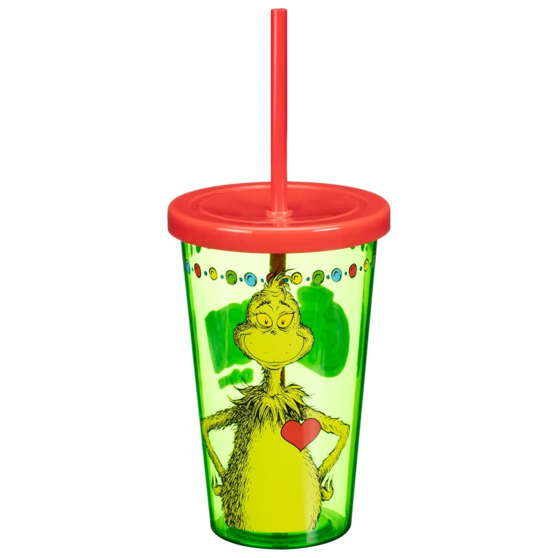 Grinch Soda Cup with Straw