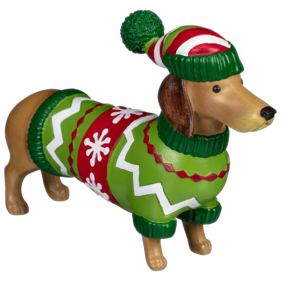 Dog in Christmas Jumper Ornament 18cm - Dachshund