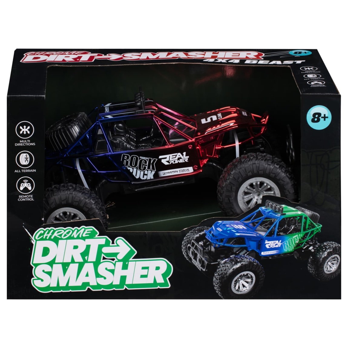 Remote Control Dirt Smasher 4x4 Car - Chrome