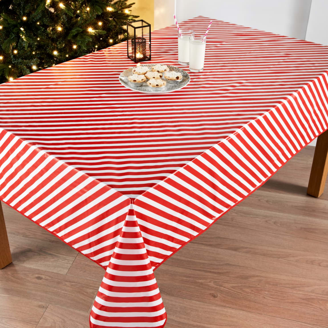 Wipe Clean Christmas Tablecloth - Stripey