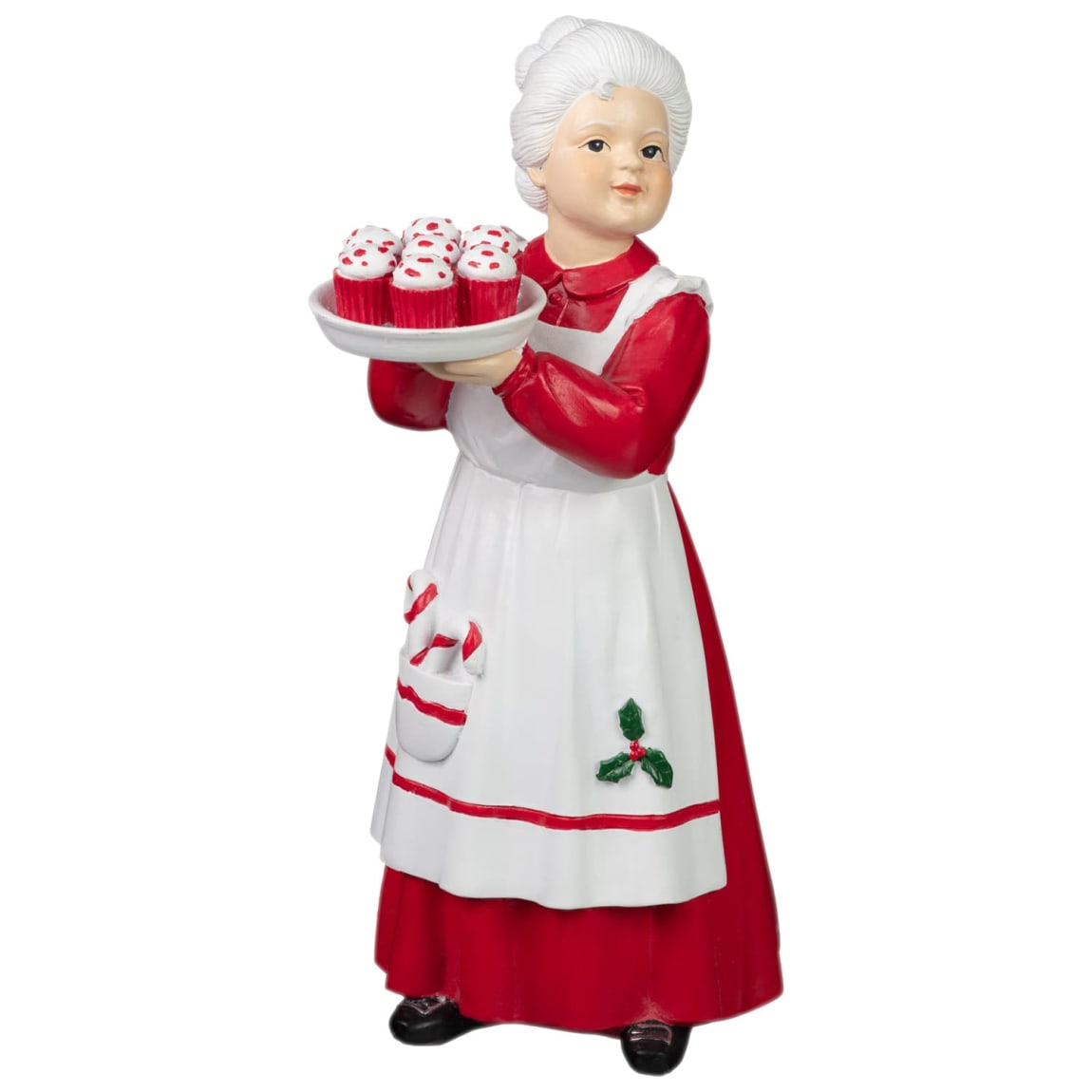 Mrs Claus Holding Cupcakes Ornament