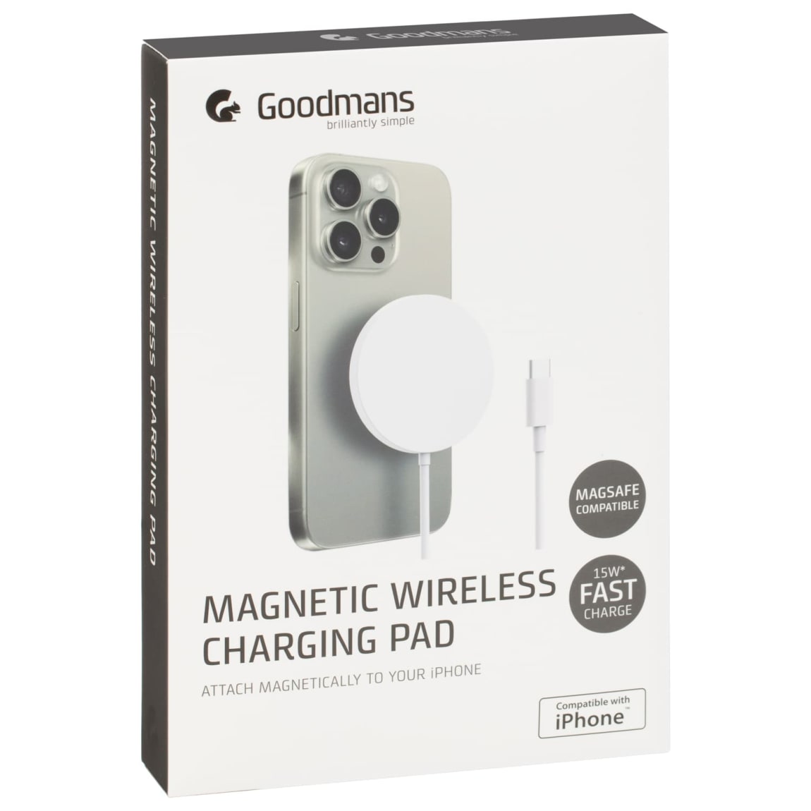 Goodmans Magnetic Wireless Charging Pad - White