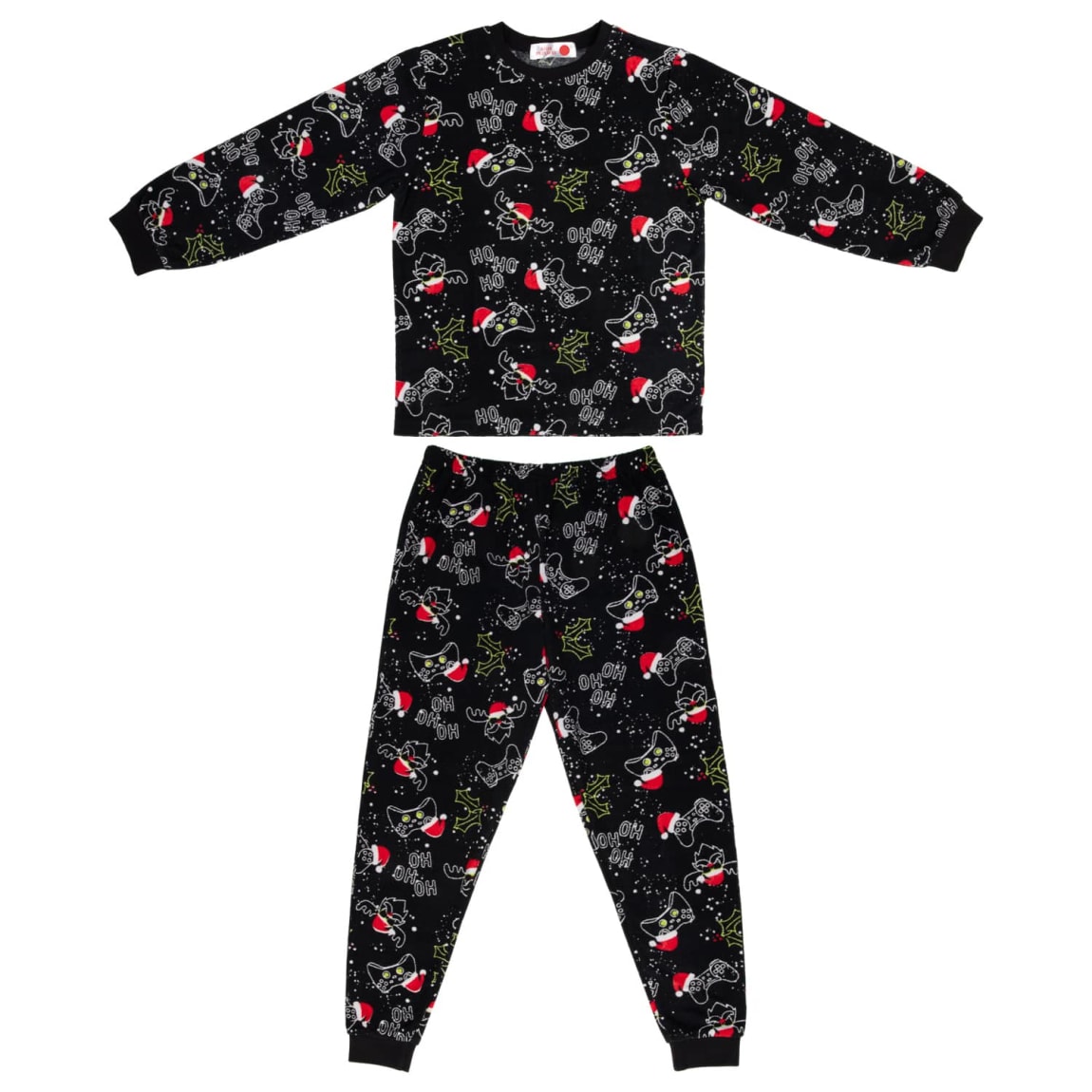 Older Kids Gaming Fleeced Pyjamas 8-13 Years - Black