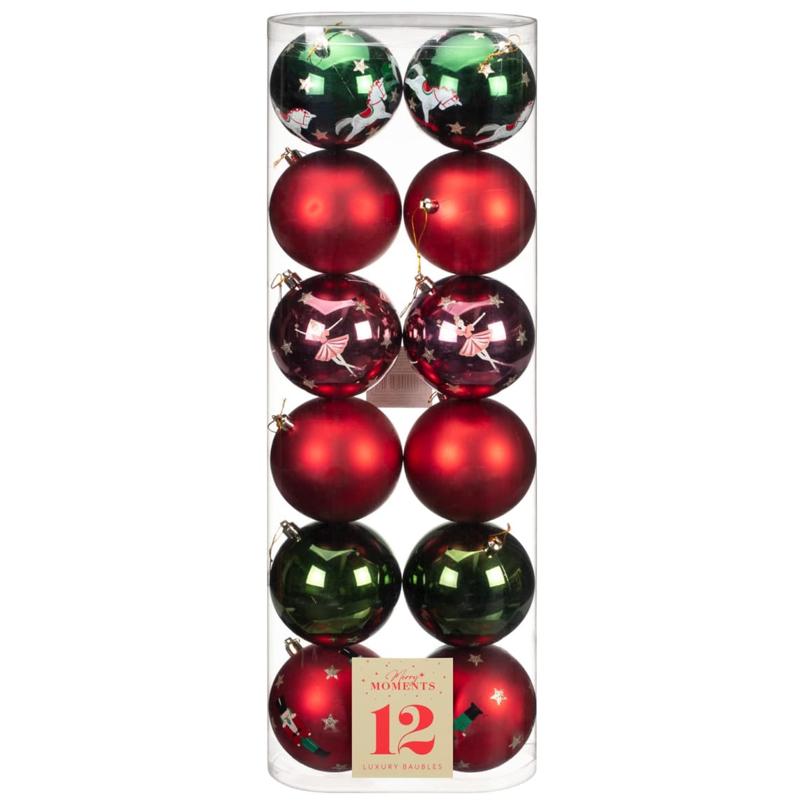 Merry Moments Luxury Baubles 12pk - Traditional