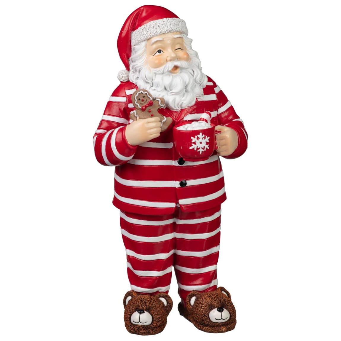 Santa in PJs & Bear Slippers Ornament