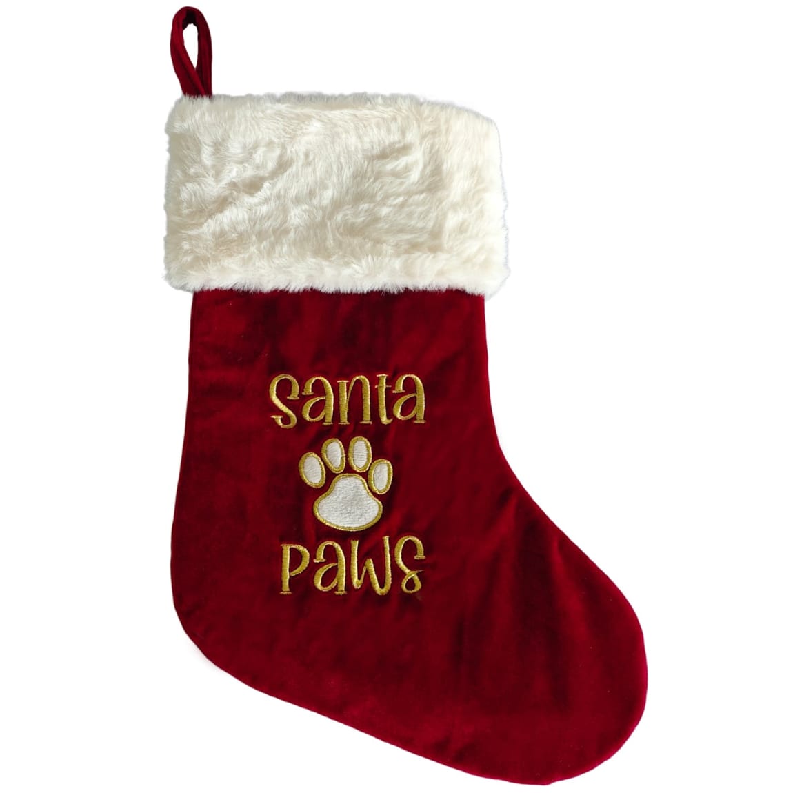 Winter Paws Pets Christmas Pet Stocking - Red