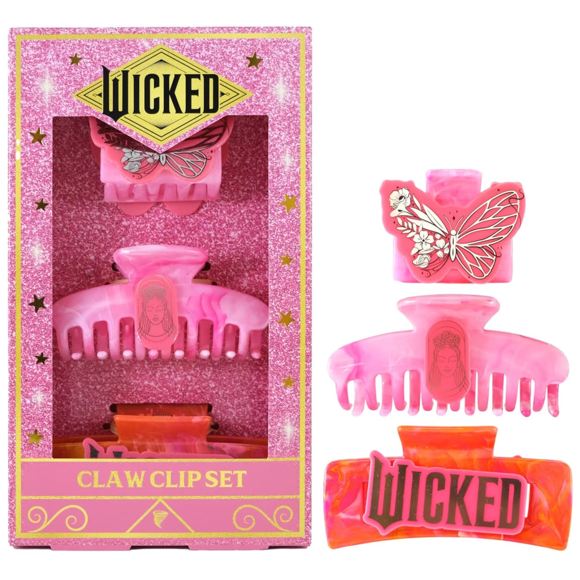 Wicked Claw Clip Trio Set 3pcs - Pink
