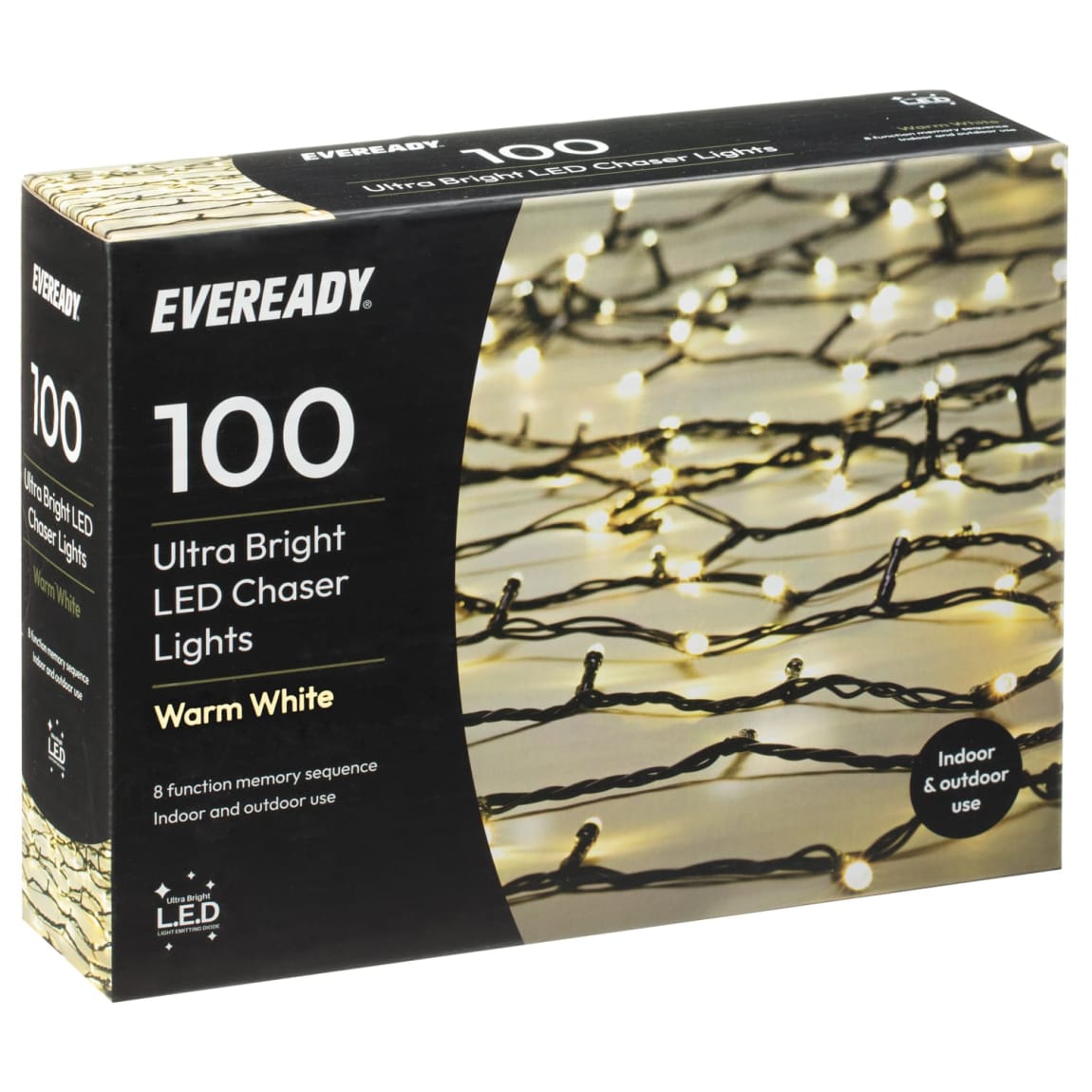 Eveready Ultra Bright LED Chaser Lights 100pk - Warm White