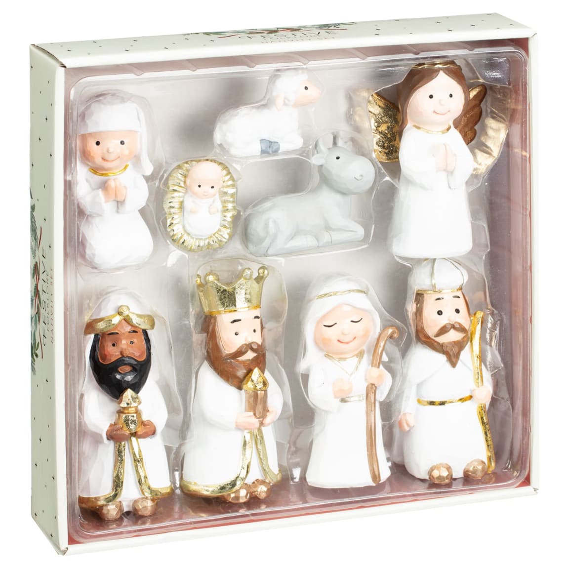 Festive Folklore Wooden Nativity Set