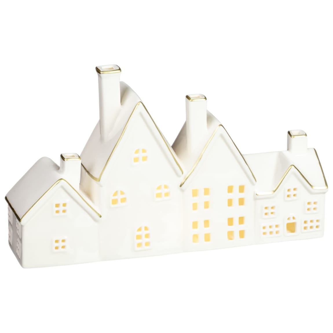 Light Up Gold Trim Houses Ornament
