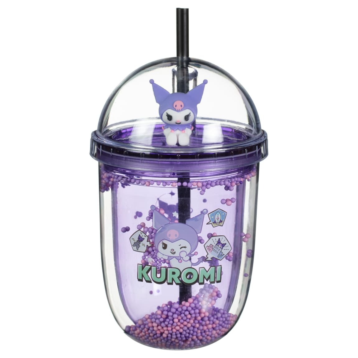 Hello Kitty Confetti Cup with Straw - Kuromi