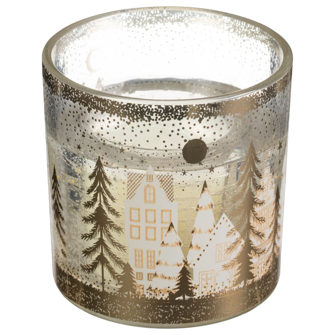 LED Candle with House Decal - Gold