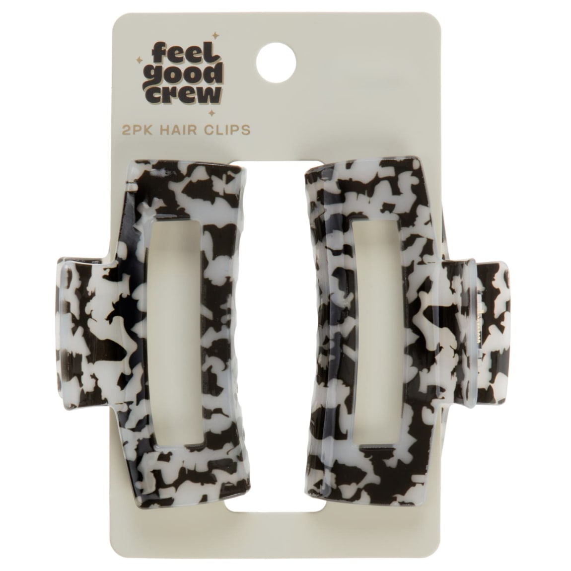 Feel Good Crew Hair Claw Clip 2pk - Black & White