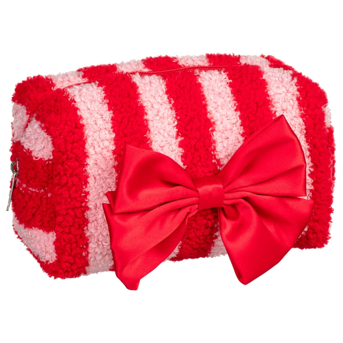 Teddy Red & White Striped Make Up Bag