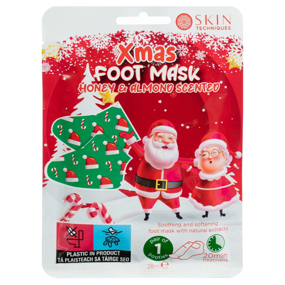 Skin Techniques Santa Claus Foot Mask - Honey & Almond