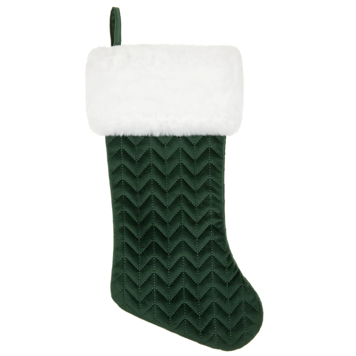Chevron Christmas Stocking - Green