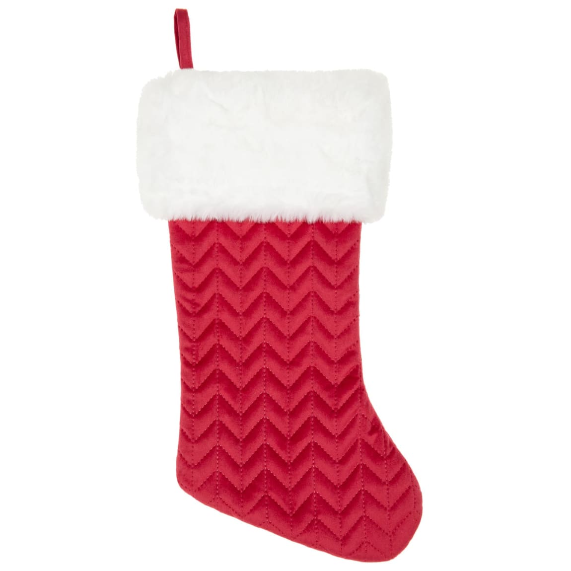 Chevron Christmas Stocking - Red