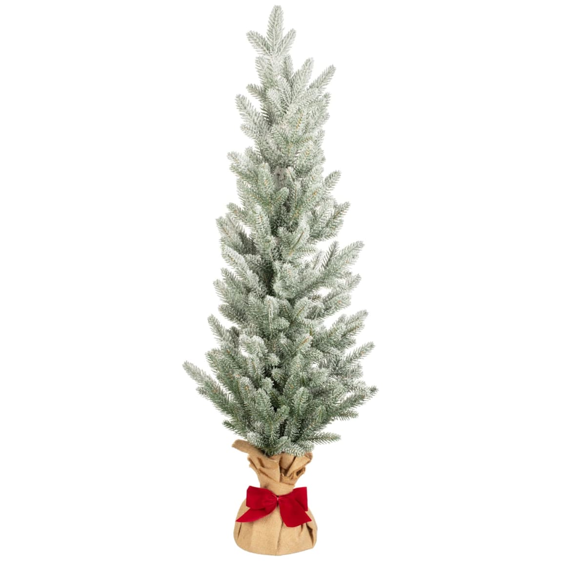 Snowy Table Top Tree with Velvet Bow