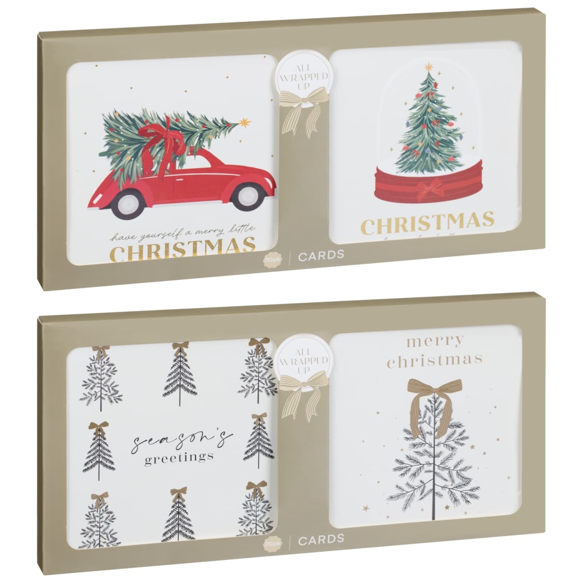 Foil Christmas Cards 20pk - Season's Greetings