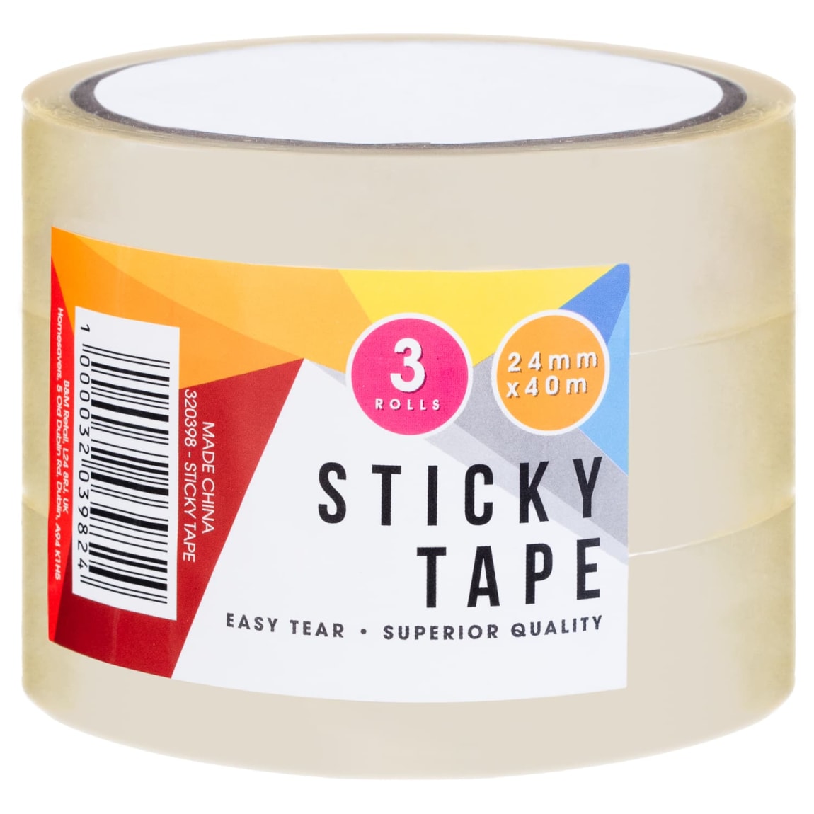 Clear Sticky Tape 3pk 24mm x 40m