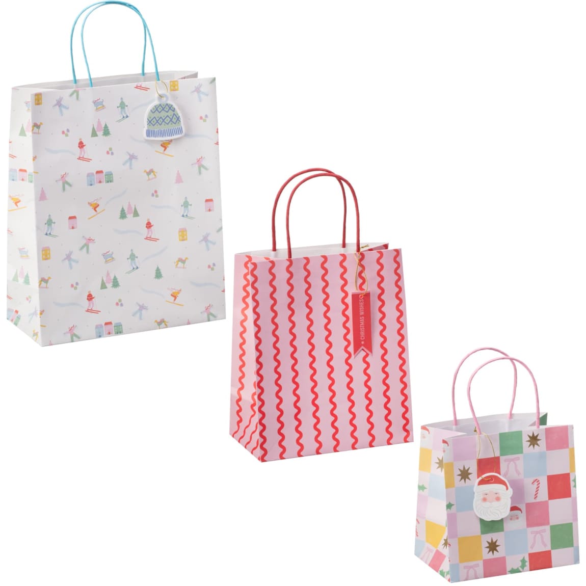 Bright Christmas Gift Bags 3pk