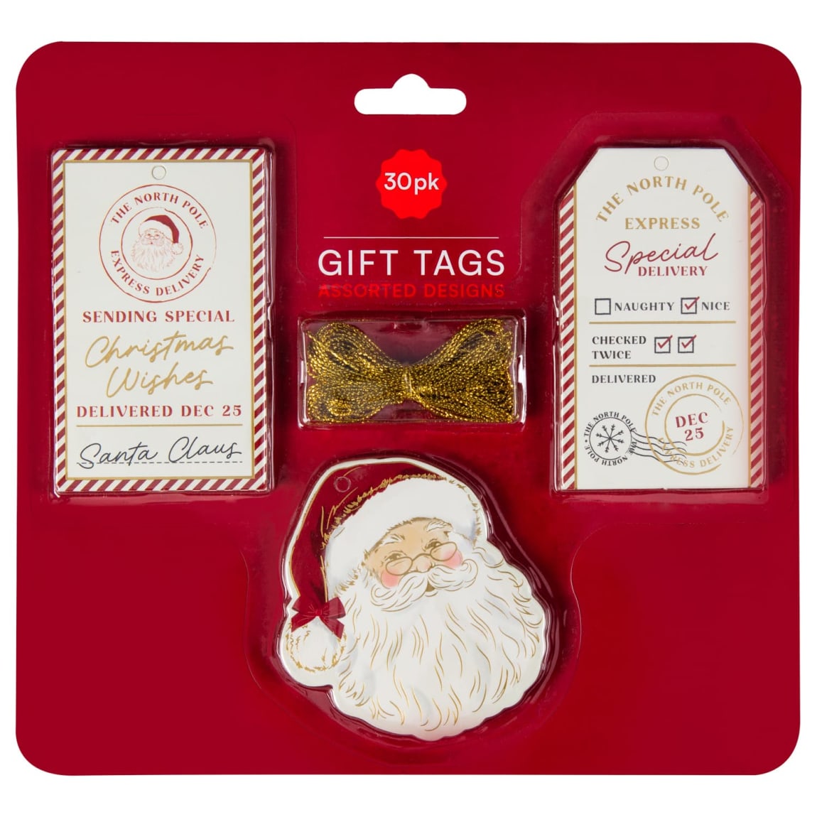 Traditional Christmas Gift Tags 30pk