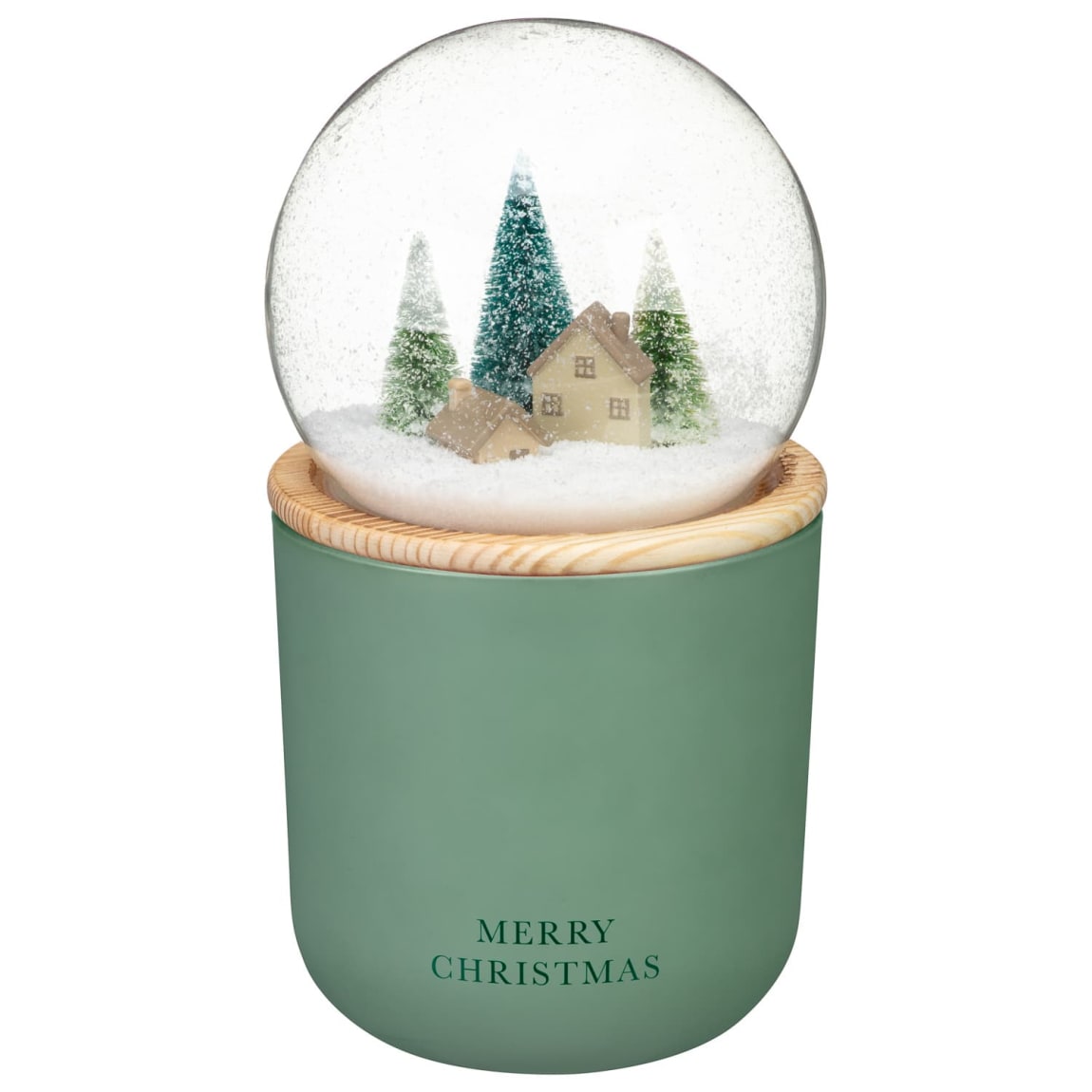 Large Snow Globe Candle - Green