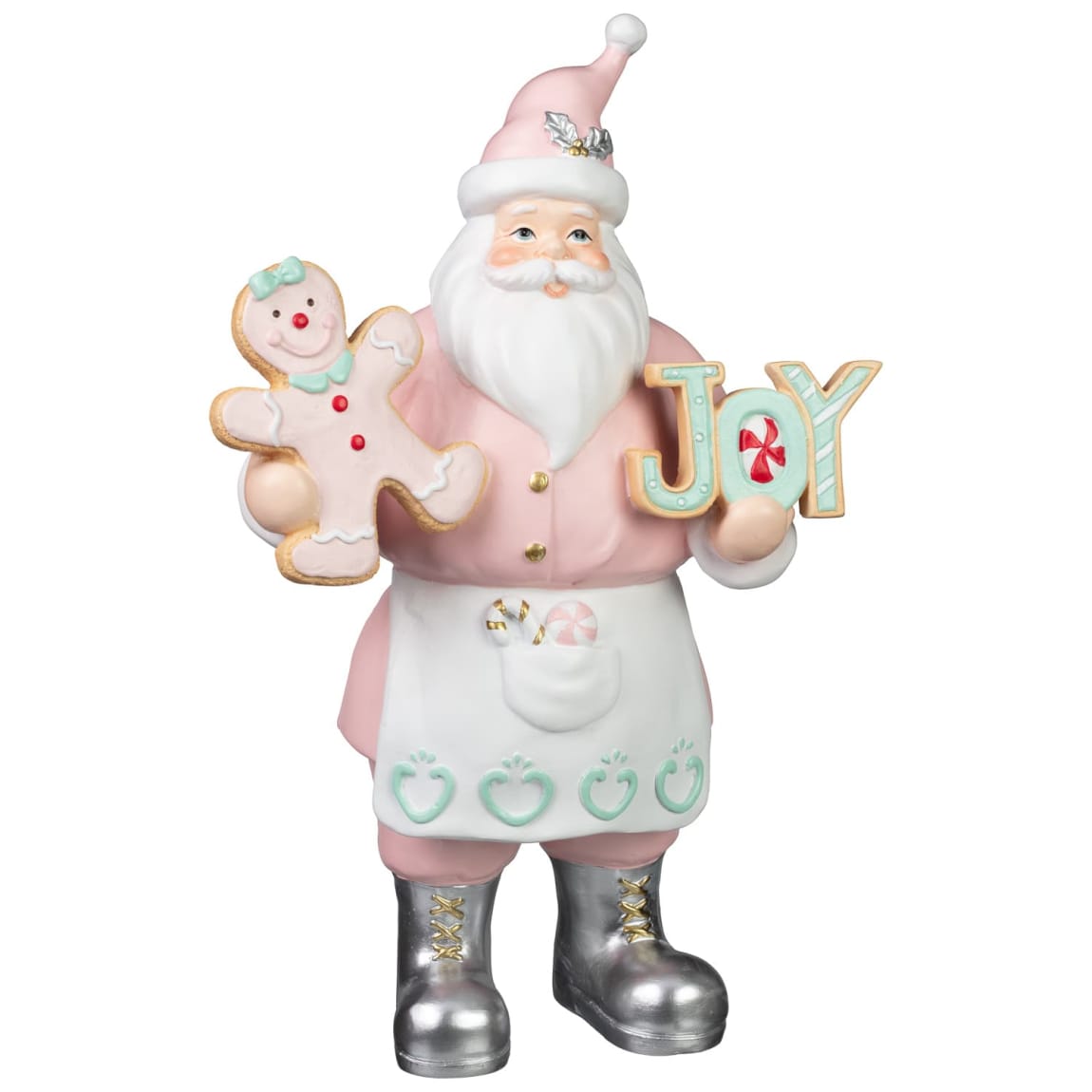All is Bright Joy Santa Ornament - Pink
