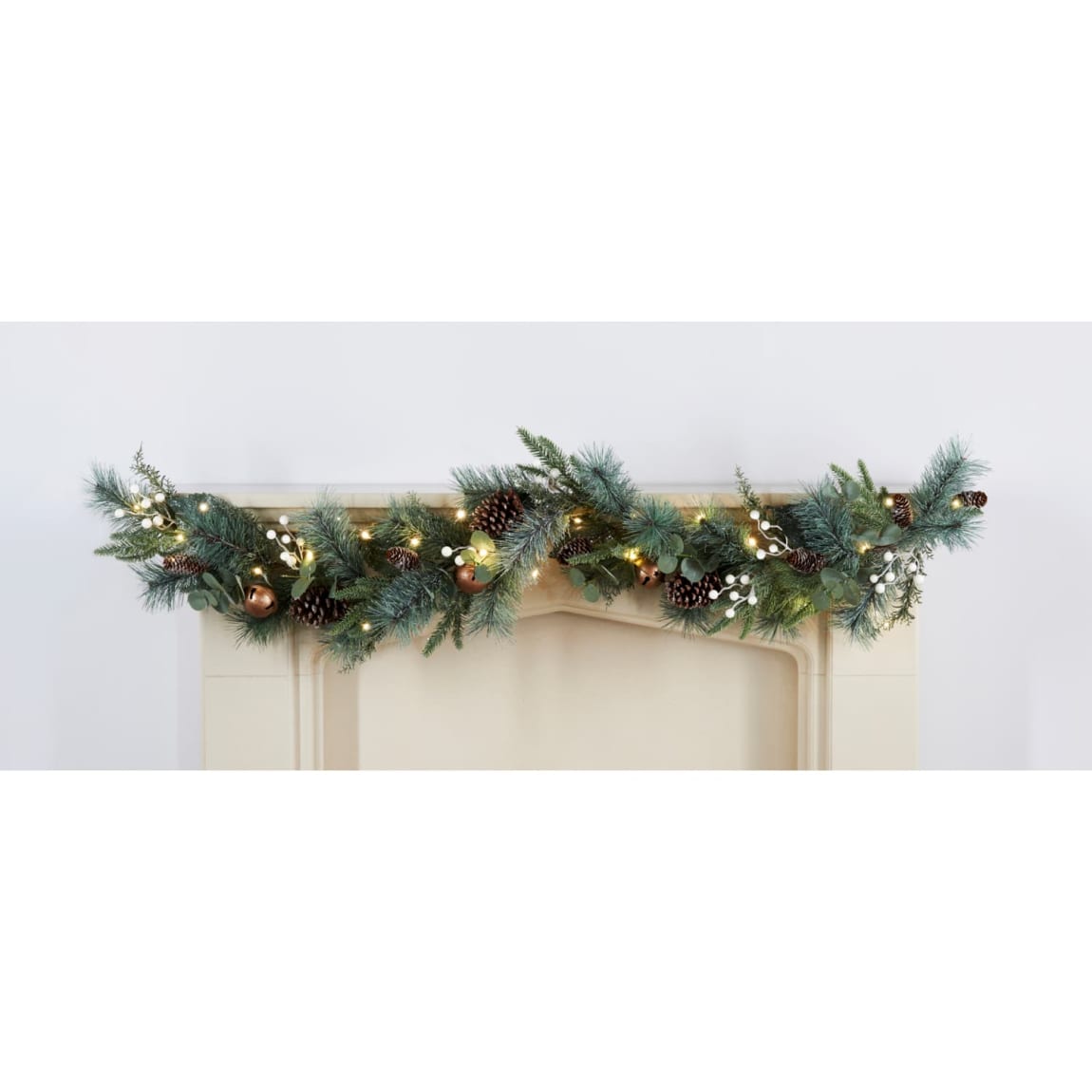 Pre Lit Garland With Bells 180cm