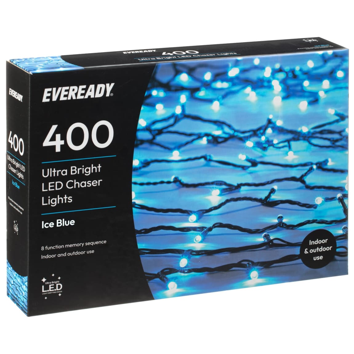 Eveready Ultra Bright LED Chaser Lights 400pk - Ice Blue