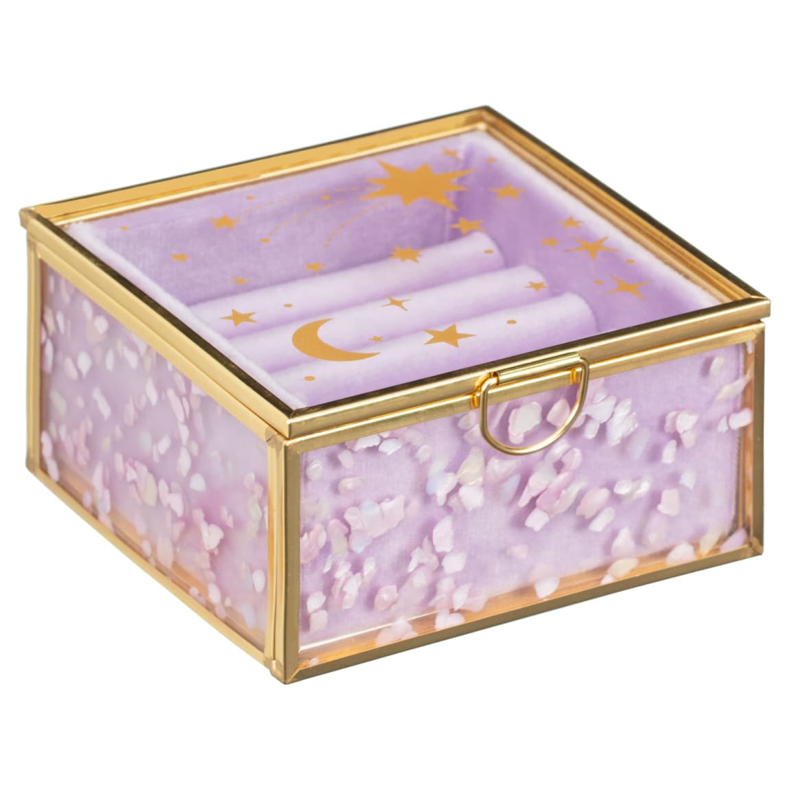 Glass Celestial Jewellery Box - Purple