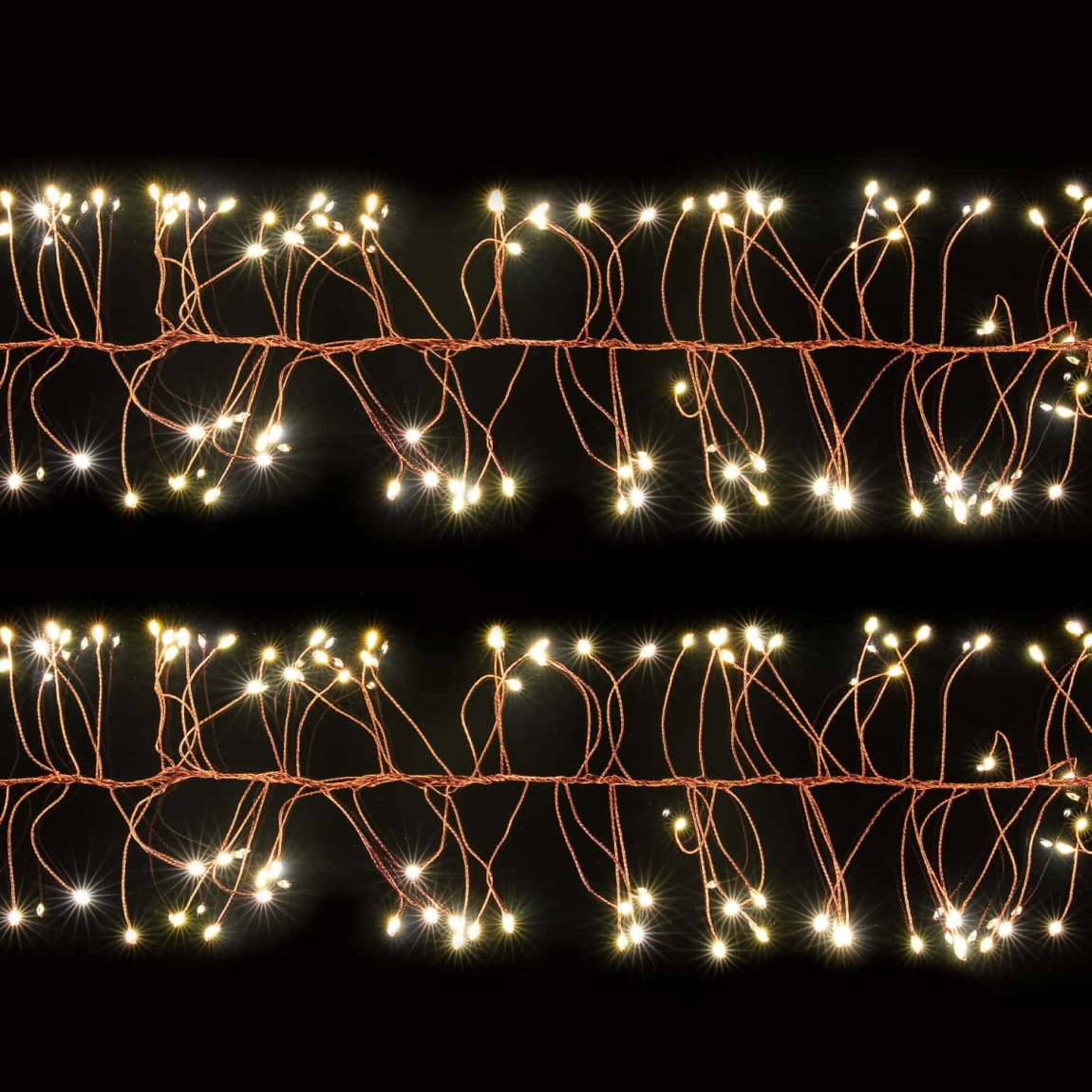 Metal Wire Cluster Christmas Lights 480pk - Rose Gold with Warm White