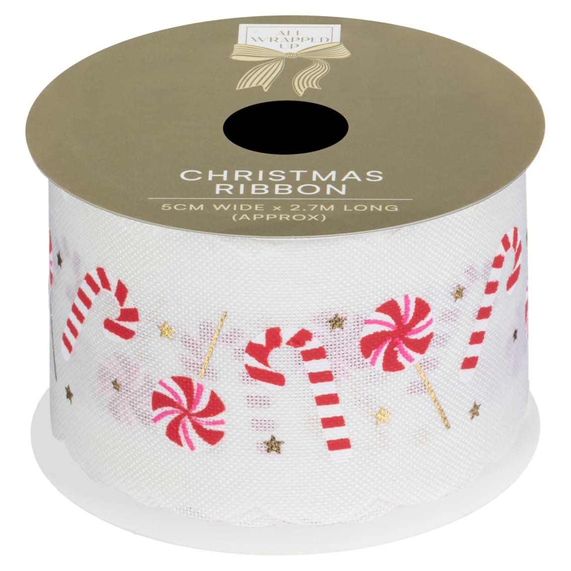 Candy Cane Christmas Ribbon 2.7m - Assorted