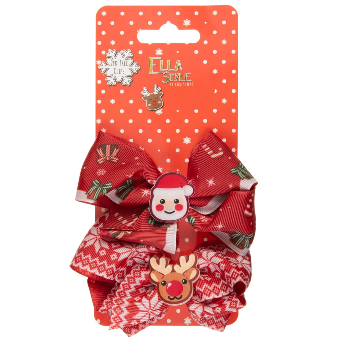 Ella Style at Christmas Bow Clips 2pk