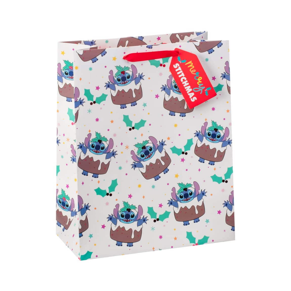 Stitch Large Christmas Gift Bag - White