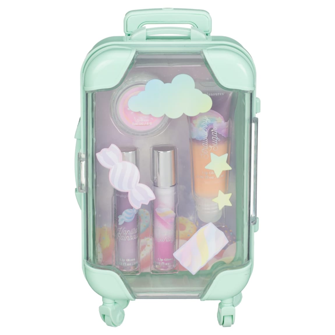 Simple Pleasures Lip Gloss Trolley Case 4pc - Green