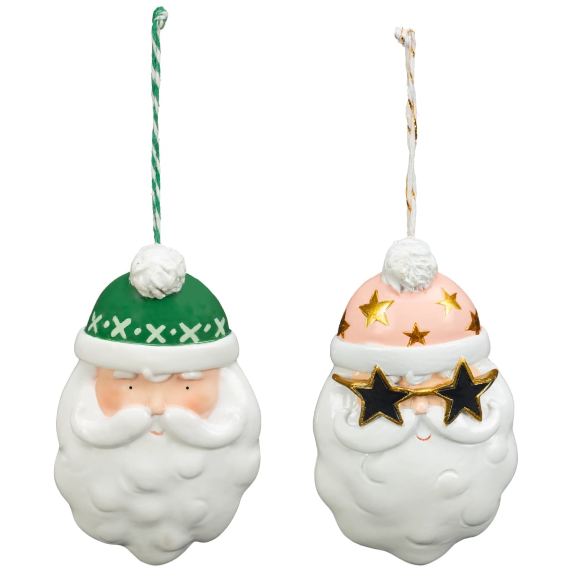 Santa Face Tree Decoration - Assorted