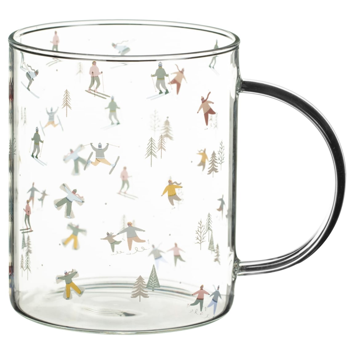 Ski Print Glass Mug