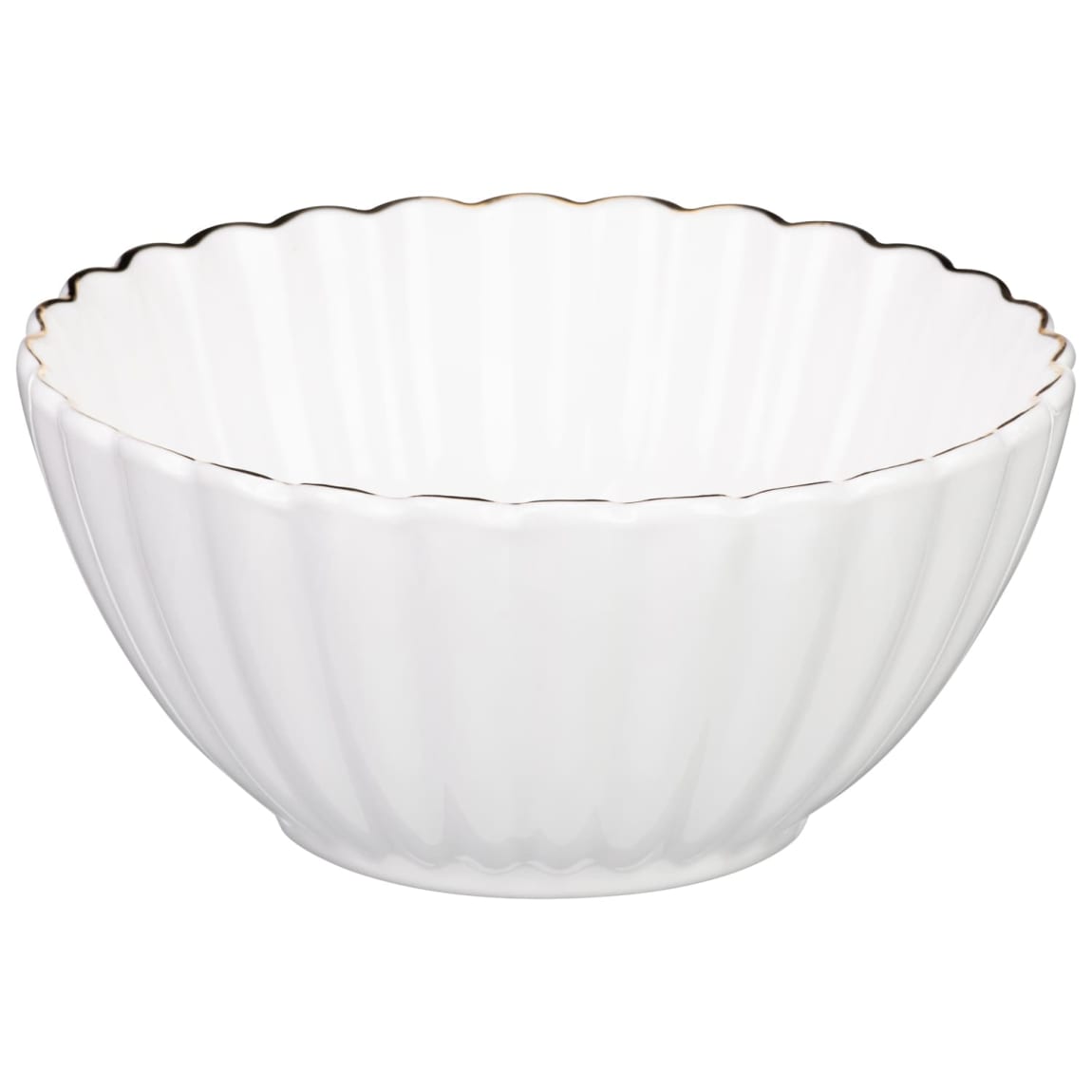 Metallic Rim Scalloped Edge Cereal Bowl