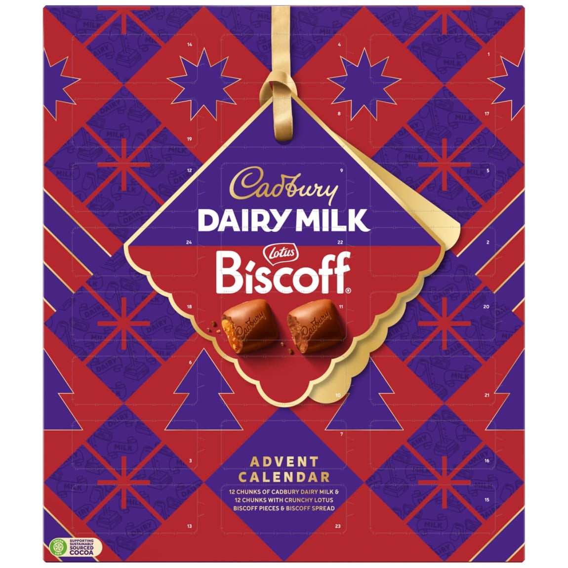 Cadbury Dairy Milk & Biscoff Chunks Advent Calendar 236g