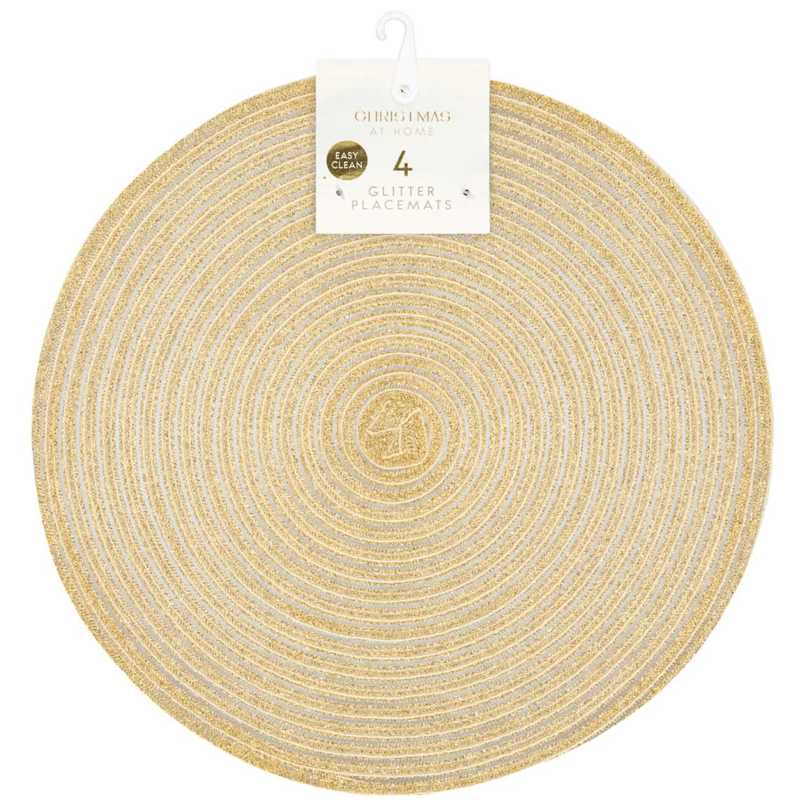 Christmas at Home Glitter Placemats 4pk - Gold